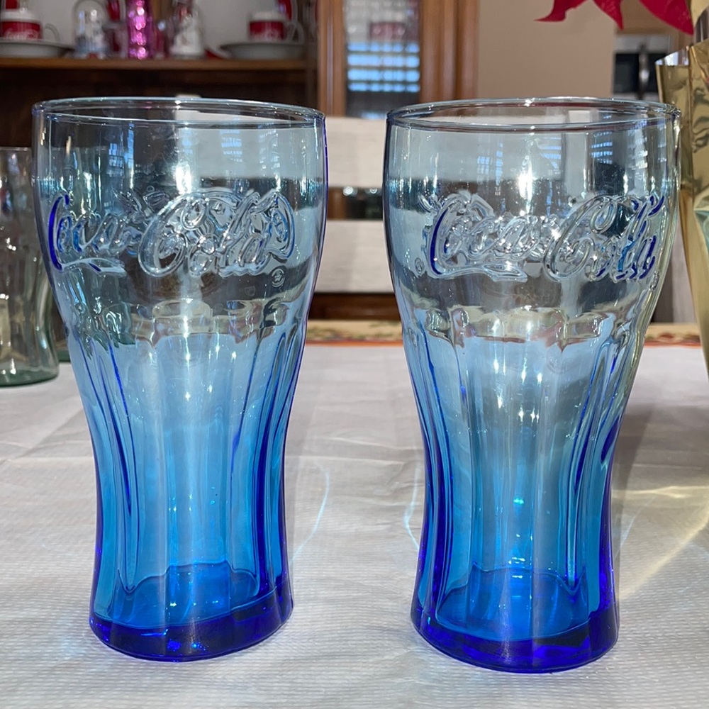 Coca-Cola Glass Soda Cup Dark Blue